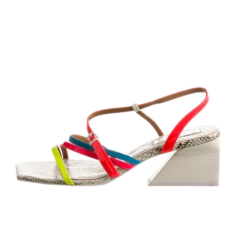 Mercedes Castillo Leather Printed Slingback Sandals- size 8